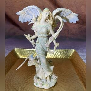 Vintage Limited  Seraphim “Angel in Blue Dress” Figurine with Wings and Roses